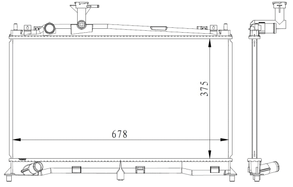 Radiator, engine cooling (53411)