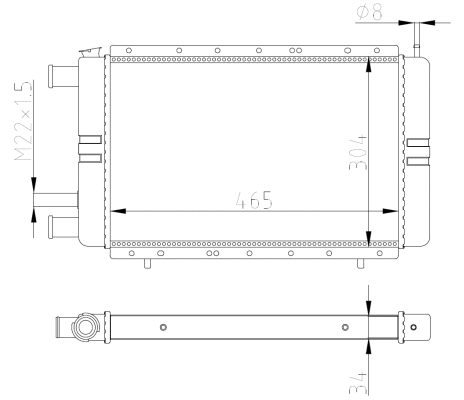 Radiator, engine cooling (54684)