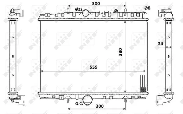 Radiator, engine cooling (53941)