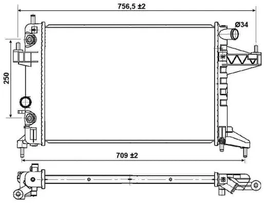 Radiator, engine cooling (53035)