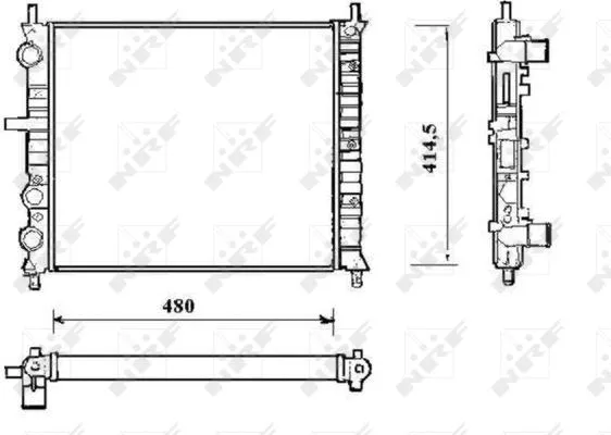 Radiator, engine cooling (58191)