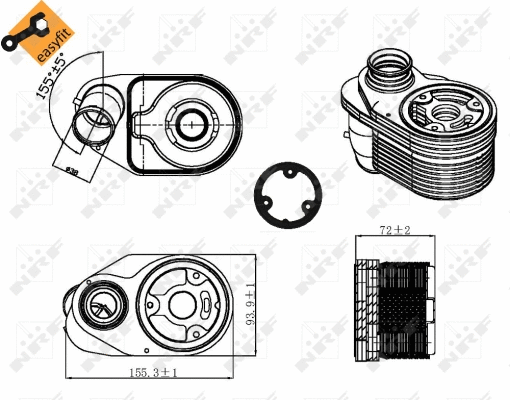 Oil Cooler, engine oil (31324)