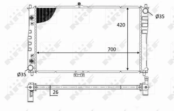 Radiator, engine cooling (59019)