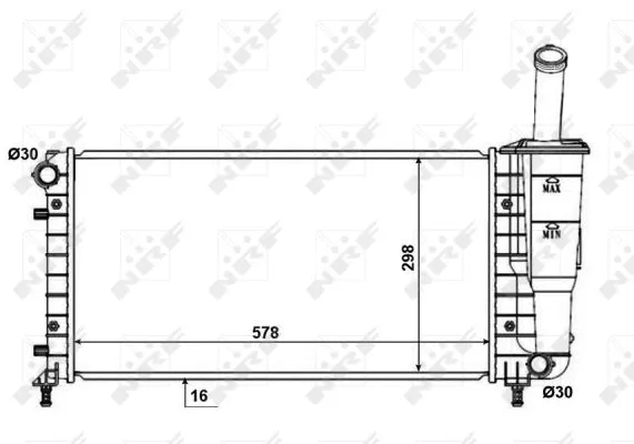 Radiator, engine cooling (53601)
