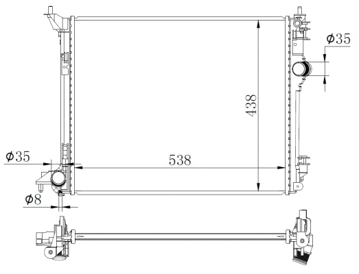 Radiator, engine cooling (59270)