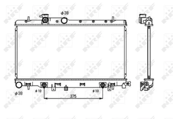 Radiator, engine cooling (53698)