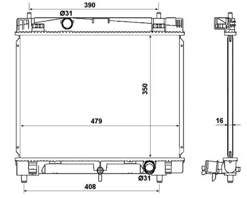 Radiator, engine cooling (53972)