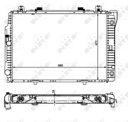Radiator, engine cooling (55315)