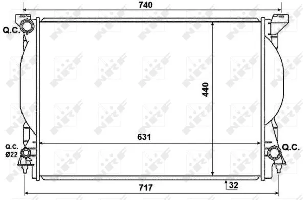 Radiator, engine cooling (53957)
