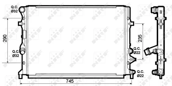 Radiator, engine cooling (53139)