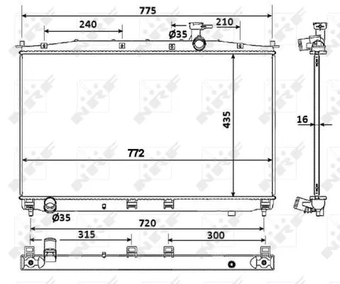 Radiator, engine cooling (53942)