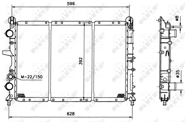 Radiator, engine cooling (58123)