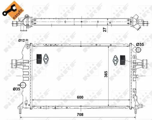 Radiator, engine cooling (58344)