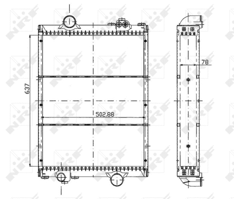 Radiator, engine cooling (50495)