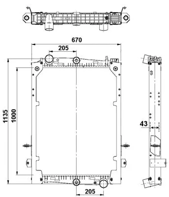 Radiator, engine cooling (58280)