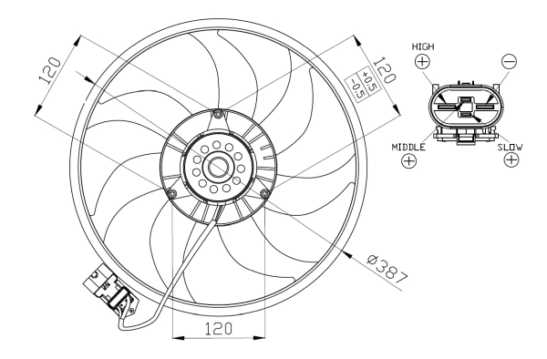 Fan, engine cooling (47914)