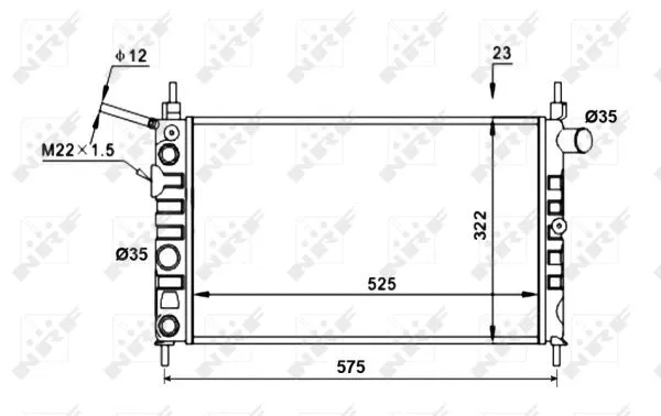 Radiator, engine cooling (52156)