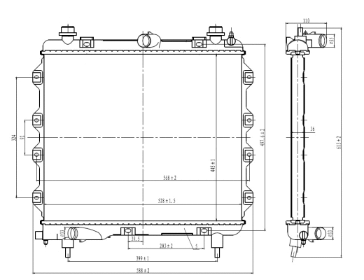 Radiator, engine cooling (59259)