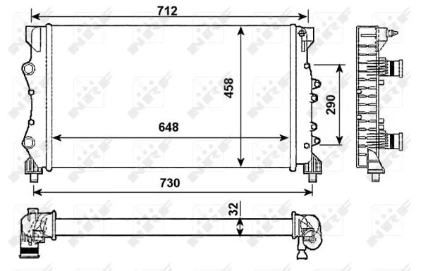 Radiator, engine cooling (53990)