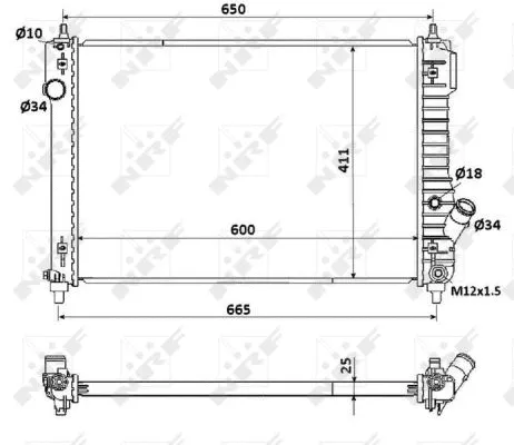 Radiator, engine cooling (53903)