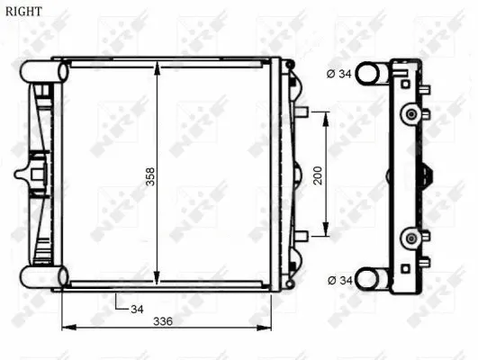 Radiator, engine cooling (59131)