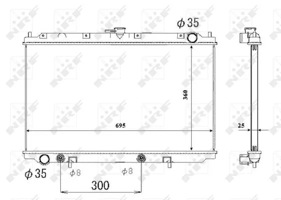 Radiator, engine cooling (53695)