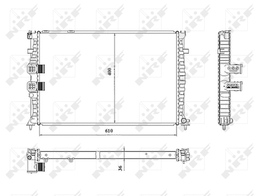Radiator, engine cooling (50468)