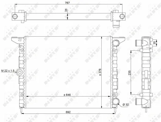 Radiator, engine cooling (519523)