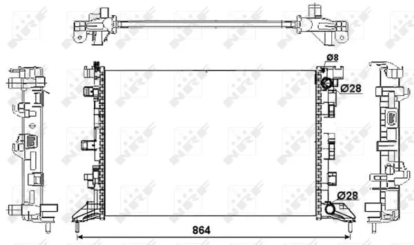 Radiator, engine cooling (53066)