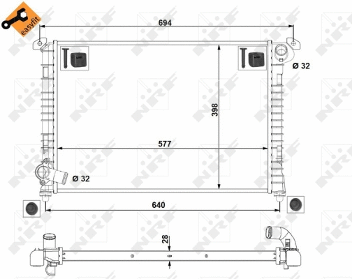 Radiator, engine cooling (53807)