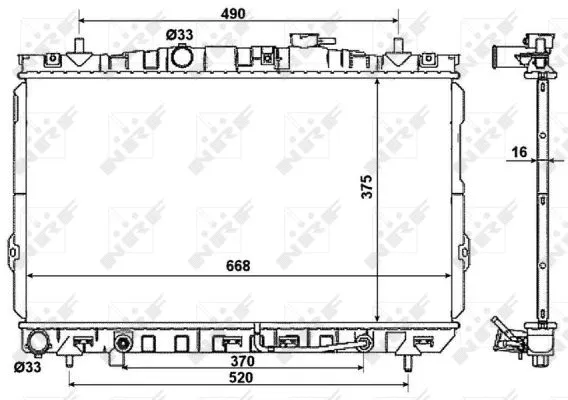 Radiator, engine cooling (53356)