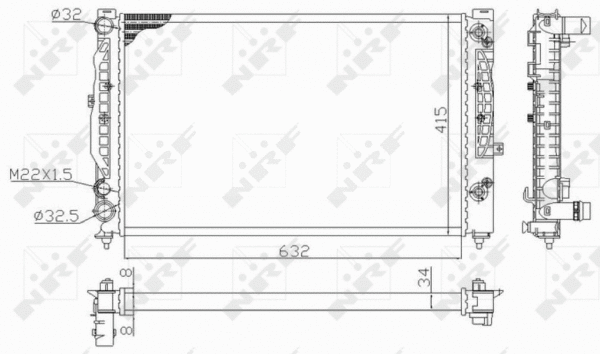 Radiator, engine cooling (59101)