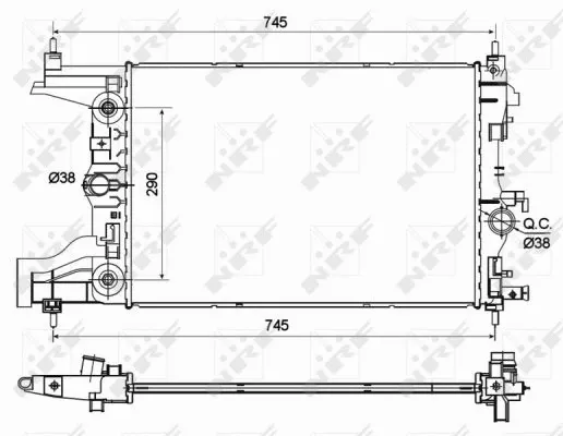 Radiator, engine cooling (53122)
