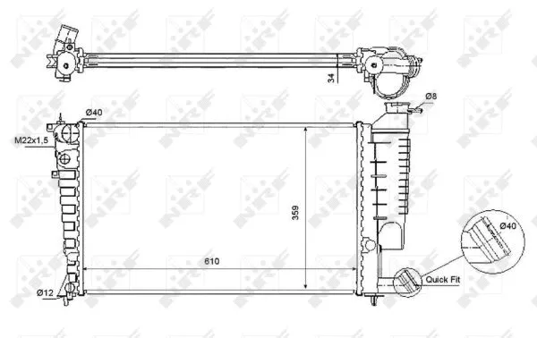 Radiator, engine cooling (54715)