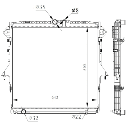 Radiator, engine cooling (59261)