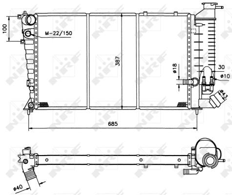 Radiator, engine cooling (50412)
