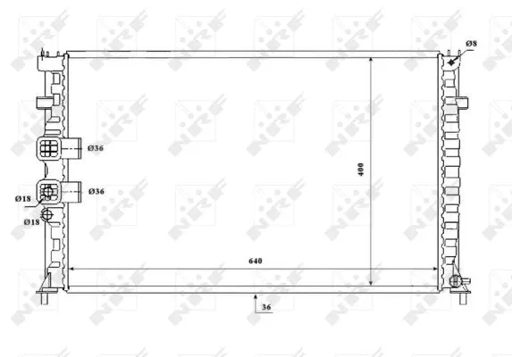 Radiator, engine cooling (53842)