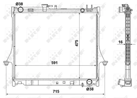 Radiator, engine cooling (53540)