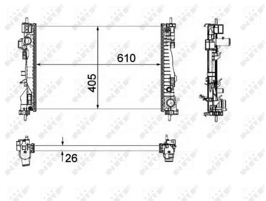 Radiator, engine cooling (58492)
