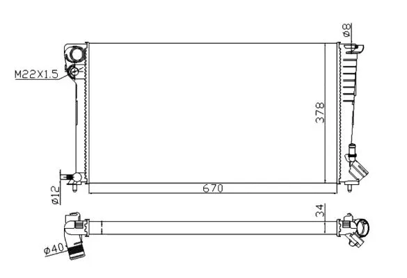 Radiator, engine cooling (509510A)