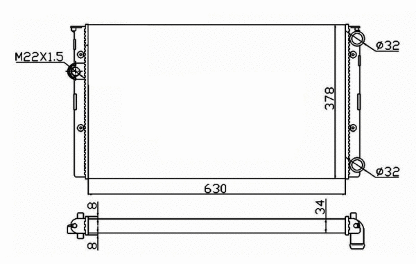Radiator, engine cooling (50455)