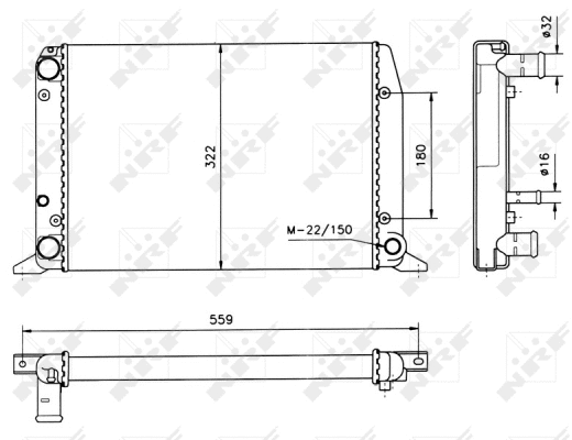 Radiator, engine cooling (50514)