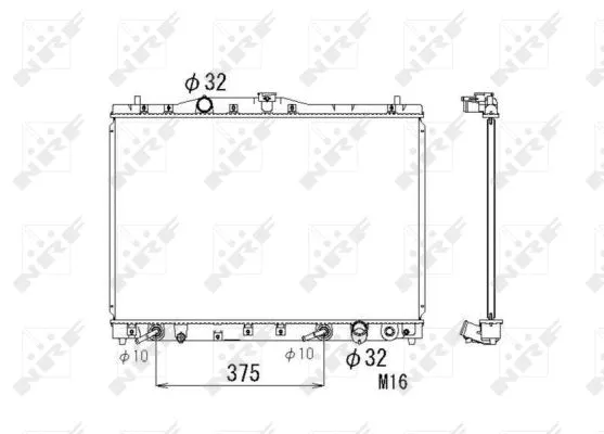 Radiator, engine cooling (53677)