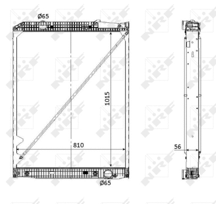 Radiator, engine cooling (53867)