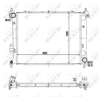 Radiator, engine cooling (56057)
