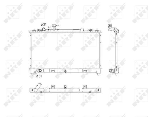 Radiator, engine cooling (53752)