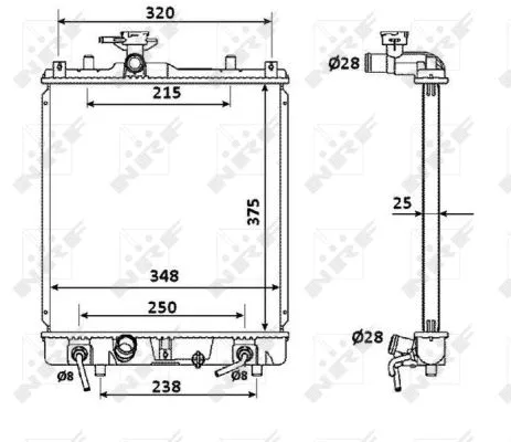 Radiator, engine cooling (53927)