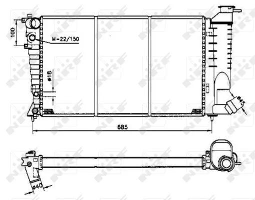 Radiator, engine cooling (58233)