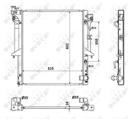 Radiator, engine cooling (53909)