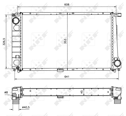 Radiator, engine cooling (51568)